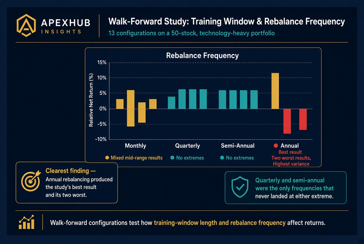 How Often Should You Rebalance? What ApexHub's Walk-Forward Study Found