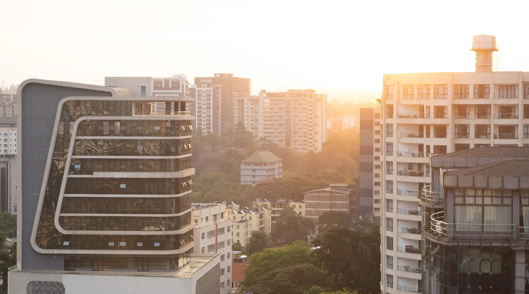 Nairobi buildings at sunrise